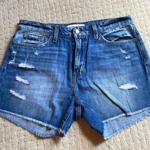 Flying Monkey distressed jean shorts. 3 inch inseam.